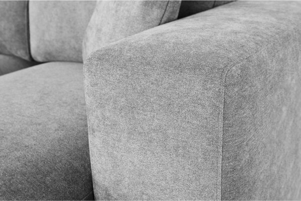 DecHome Divano Angolare 3 Posti Moderno con Chaise Longue Letto Estraibile Vano Contenitore in Tessuto Dimensioni 266x153x98 cm colore Grigio Chiar