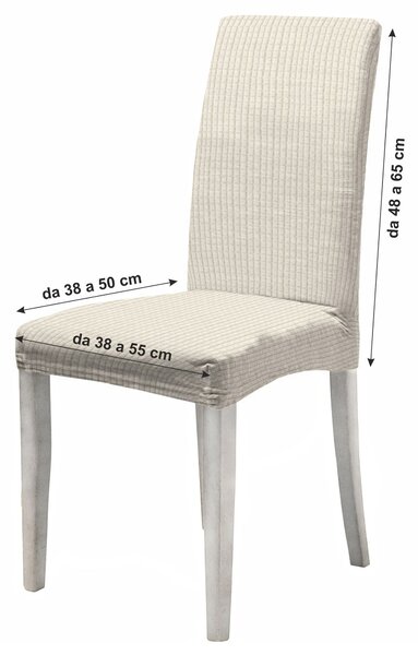 Set 2 Coprisedie con Schienale Elasticizzati in Poliestere Leslie Panna
