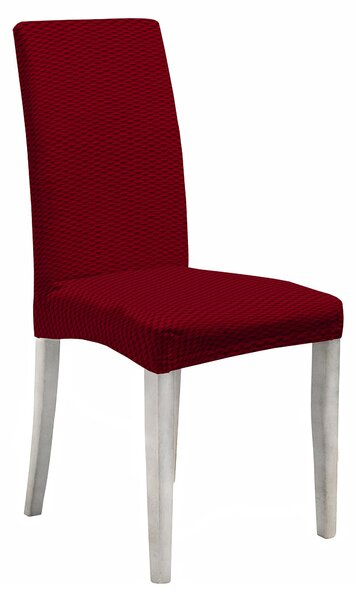 Set 2 Coprisedie con Schienale Elasticizzati in Poliestere Fashion Bordeaux