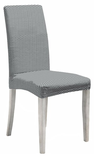 Set 2 Coprisedie con Schienale Elasticizzati in Poliestere Fashion Grigio Chiaro