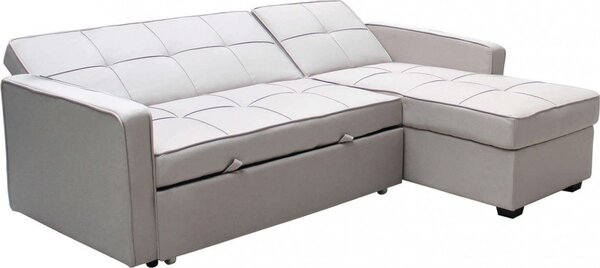DecHome Divano Letto 3 Posti Moderno con Chaise Longue in Tessuto Dimensioni 210x164x89 cm colore Tortora - Cedric