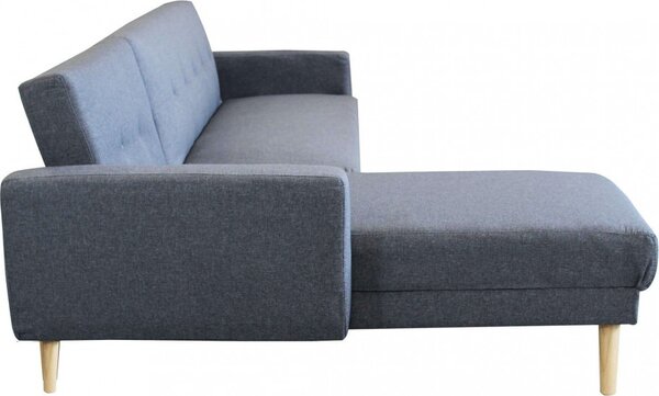 DecHome Divano Letto Clic-Clac 3 Posti Scandinavo con Chaise Longue in Tessuto Dimensioni 176x84x84 cm colore Grigio Scuro - Atene