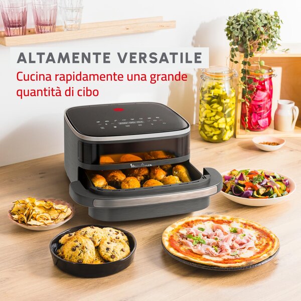 Moulinex Friggitrice ad Aria 4 Litri Potenza 2200W con Timer e Termostato Regolabile Easy Fry XL Surface - AL402HF0