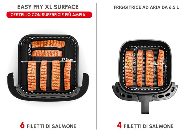 Moulinex Friggitrice ad Aria 4 Litri Potenza 2200W con Timer e Termostato Regolabile Easy Fry XL Surface - AL402HF0
