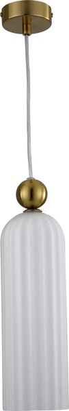 Lampada a sospensione Piega oro-bianca 1xE14x40W in vetro, dimensioni: 150x10x10 cm, IP20, Light Prestige