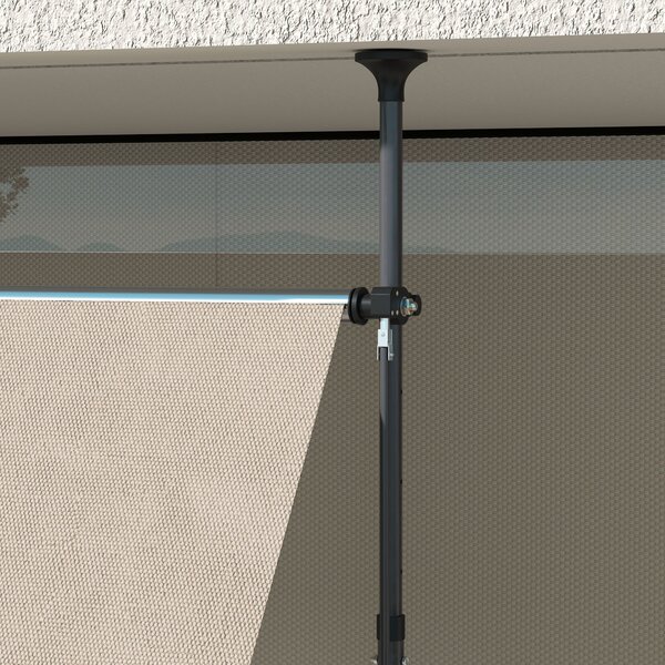 Outsunny Tendalino autoportante manuale avvolgibile 3,5L x 1,2l x 2,1-3H m inclinazione regolabile metallo alluminio poliestere sabbia