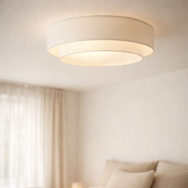 Plafoniera moderna bianca 50 cm 3 luci - Drum Duo