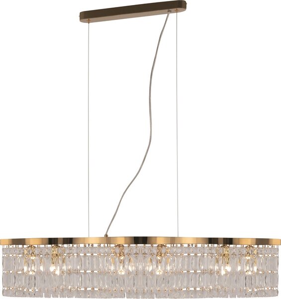 Lampada a sospensione Maytoni Dune, oro e cristallo, E14, dimmerabile, 6 luci, 93 cm