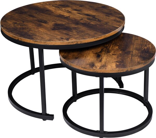 Set di due tavoli a soppalco Galen Rustic