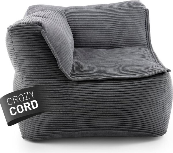 LUMALAND Angolo modulare sinistro della serie Cord, 81x81x70 cm - Rivestimento morbido e lavabile - Grigio