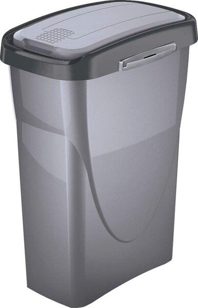 Cestino per rifiuti da cucina in plastica, modello L, grigio acciaio, semplice e pratico