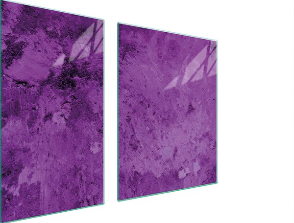 Piastre copriforno 2 pezzi 100x52 Copriforno in Vetroceramica tagliere in vetro ardesia viola