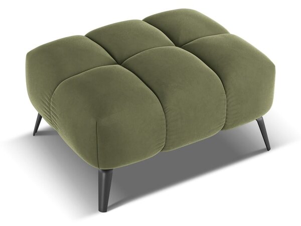 Poggiapiedi verde con rivestimento in velluto Nalu – Makamii