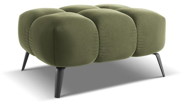 Poggiapiedi verde con rivestimento in velluto Nalu – Makamii