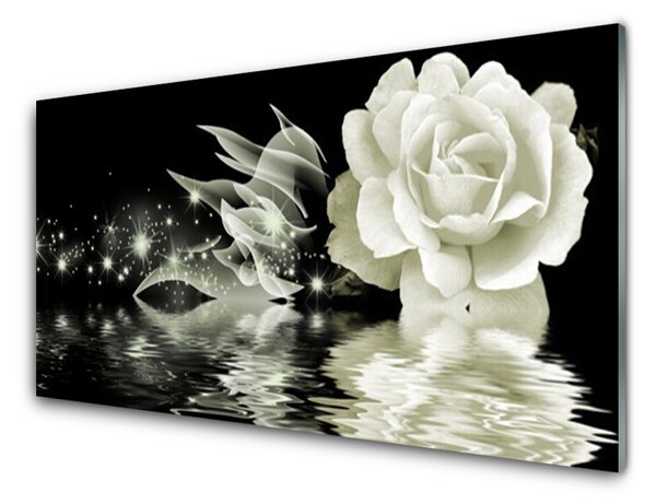 Quadro in vetro Pianta di fiori di rosa 100x50 cm