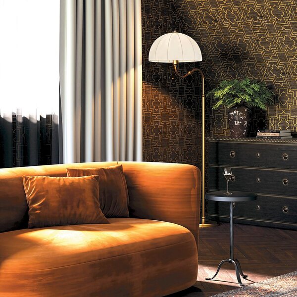 Lampada da terra Elstead, Crosby, Beige, Soggiorno, Metallo, Vintage
