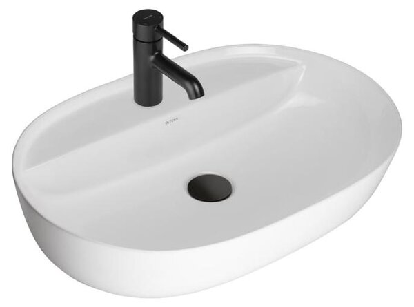 Lavabo da appoggio ovale sottile OLTENS Hamnes, 62 x 42 cm, con foro per rubinetto