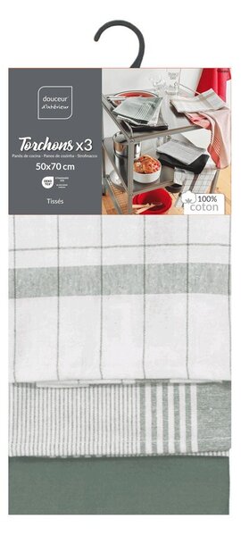 Set di strofinacci in cotone 3 pz 50x70 cm Vibrato – douceur d'intérieur