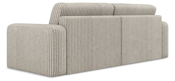 Divano beige allungabile/con contenitore con rivestimento in velluto a coste 252 cm Kona – Makamii