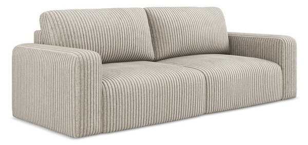Divano beige allungabile/con contenitore con rivestimento in velluto a coste 252 cm Kona – Makamii