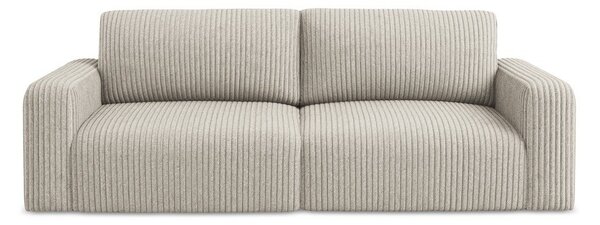 Divano beige allungabile/con contenitore con rivestimento in velluto a coste 252 cm Kona – Makamii