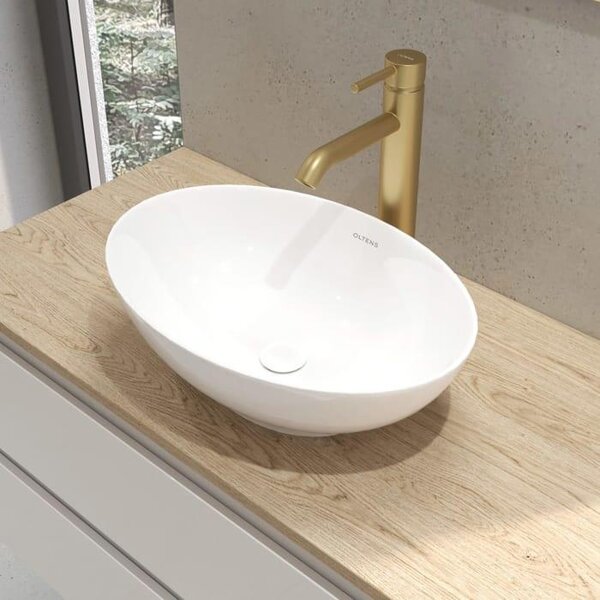 OLTENS Lavabo da appoggio ovale, serie Etne, 40 x 33 cm