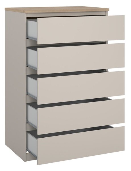Cassettiera color crema 77x121x50 cm Naia – Tvilum