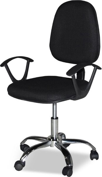 Icon Space Sedia da Ufficio con Ruote e Braccioli in Tessuto colore Nero