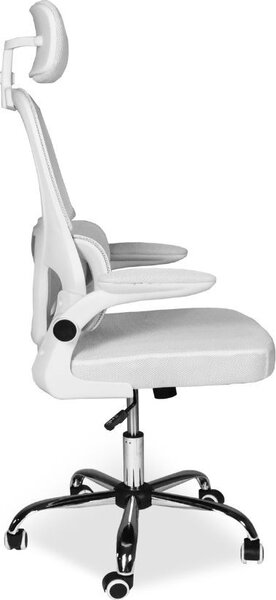 Icon Space Sedia Ergonomica con Ruote Braccioli e Poggiatesta in Tessuto colore Bianco - Vibes