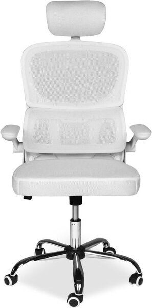 Icon Space Sedia Ergonomica con Ruote Braccioli e Poggiatesta in Tessuto colore Bianco - Vibes