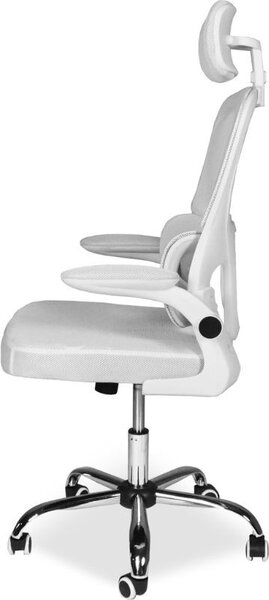 Icon Space Sedia Ergonomica con Ruote Braccioli e Poggiatesta in Tessuto colore Bianco - Vibes