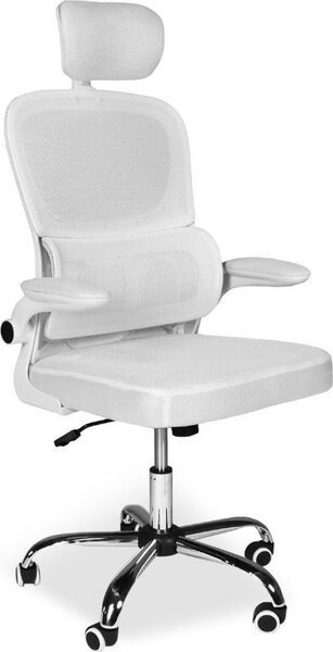 Icon Space Sedia Ergonomica con Ruote Braccioli e Poggiatesta in Tessuto colore Bianco - Vibes