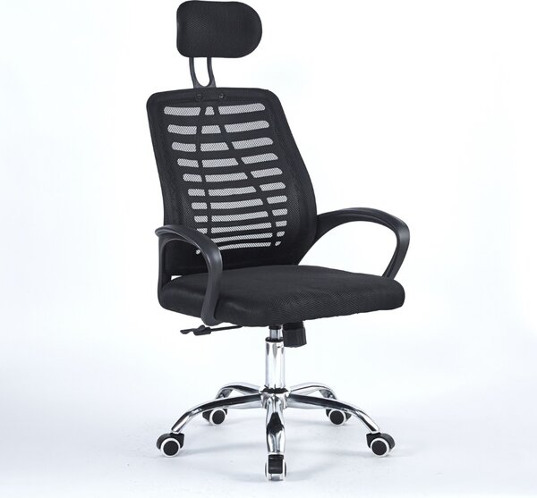 Icon Space Sedia Ergonomica con Ruote Braccioli e Poggiatesta in Tessuto Mesh colore Nero - Colin