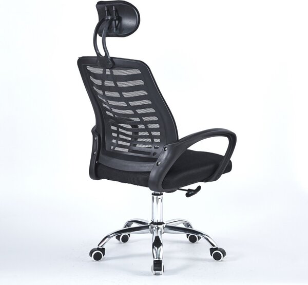 Icon Space Sedia Ergonomica con Ruote Braccioli e Poggiatesta in Tessuto Mesh colore Nero - Colin
