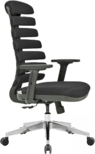 Icon Space Sedia Ergonomica con Ruote Braccioli e Poggiatesta in Tessuto colore Nero - Spring