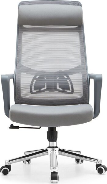 Icon Space Sedia Ergonomica con Ruote Braccioli e Poggiatesta in Tessuto Mesh colore Grigio - Pasco