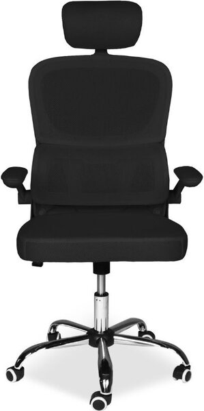 Icon Space Sedia Ergonomica con Ruote Braccioli e Poggiatesta in Tessuto colore Nero - Vibes