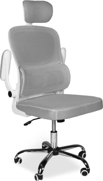 Icon Space Sedia Ergonomica con Ruote Braccioli e Poggiatesta in Tessuto colore Grigio - Vibes