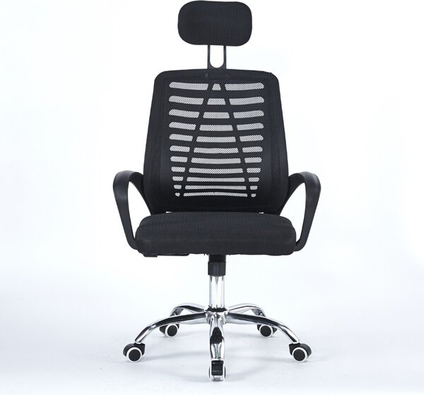 Icon Space Sedia Ergonomica con Ruote Braccioli e Poggiatesta in Tessuto Mesh colore Nero - Colin