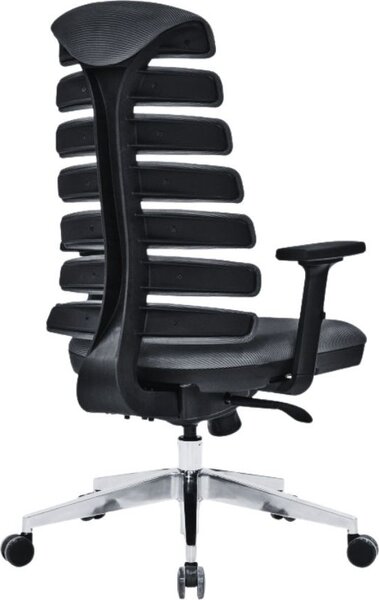 Icon Space Sedia Ergonomica con Ruote Braccioli e Poggiatesta in Tessuto colore Nero - Spring