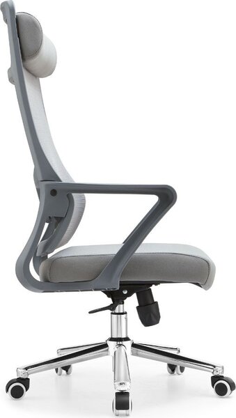 Icon Space Sedia Ergonomica con Ruote Braccioli e Poggiatesta in Tessuto Mesh colore Grigio - Pasco