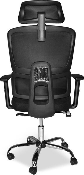 Icon Space Sedia Ergonomica con Ruote Braccioli e Poggiatesta in Tessuto Mesh colore Nero - Ant