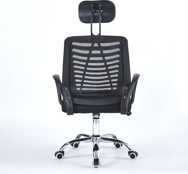 Icon Space Sedia Ergonomica con Ruote Braccioli e Poggiatesta in Tessuto Mesh colore Nero - Colin