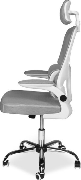 Icon Space Sedia Ergonomica con Ruote Braccioli e Poggiatesta in Tessuto colore Grigio - Vibes