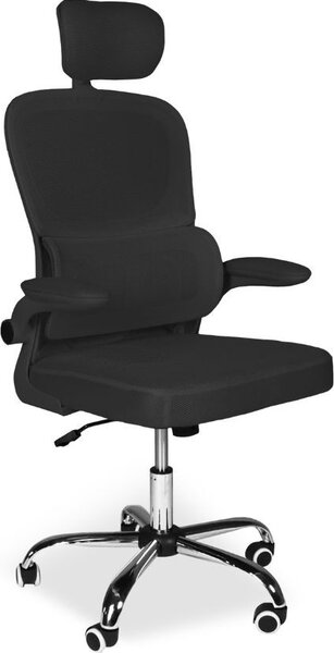 Icon Space Sedia Ergonomica con Ruote Braccioli e Poggiatesta in Tessuto colore Nero - Vibes