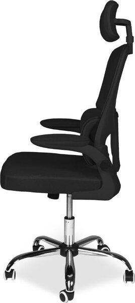 Icon Space Sedia Ergonomica con Ruote Braccioli e Poggiatesta in Tessuto colore Nero - Vibes