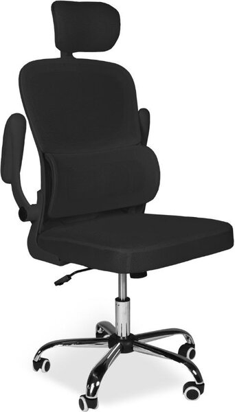 Icon Space Sedia Ergonomica con Ruote Braccioli e Poggiatesta in Tessuto colore Nero - Vibes