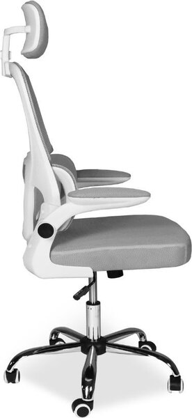 Icon Space Sedia Ergonomica con Ruote Braccioli e Poggiatesta in Tessuto colore Grigio - Vibes
