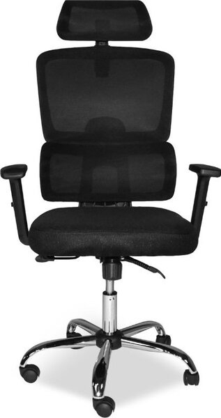 Icon Space Sedia Ergonomica con Ruote Braccioli e Poggiatesta in Tessuto Mesh colore Nero - Ant
