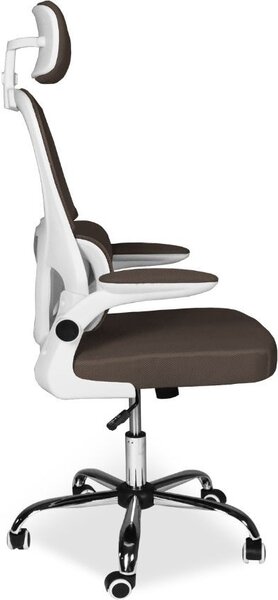 Icon Space Sedia Ergonomica con Ruote Braccioli e Poggiatesta in Tessuto colore Tortora - Vibes